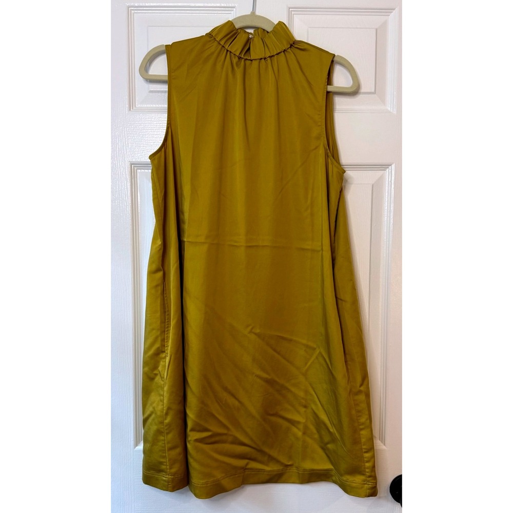 Brass Sleeveless High Neck Shift Dress Above Knee Gold Casual Party M‎